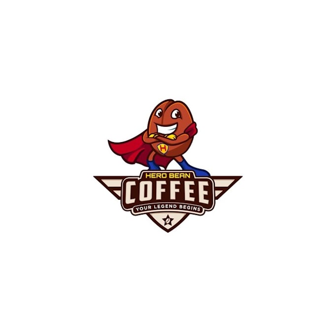 design hero bean coffee logo for new brand