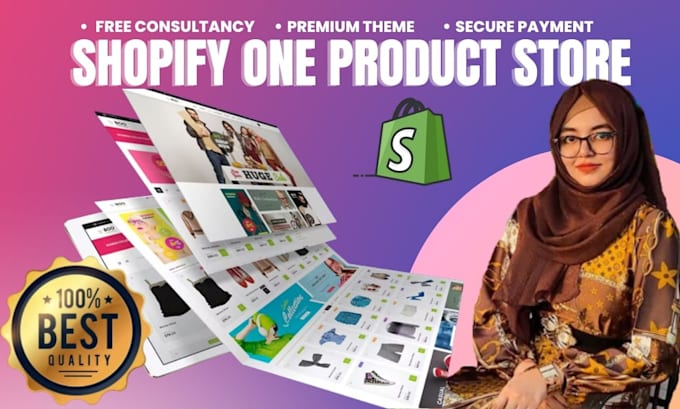 design one product shopify store or shopify dropshipping store