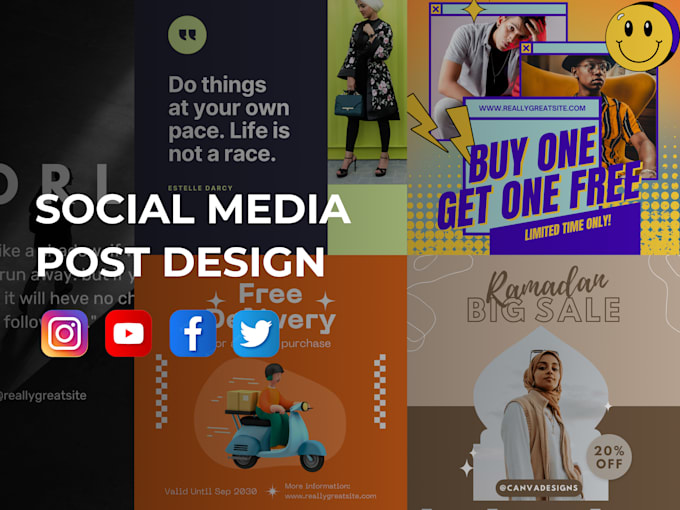 design stunning social media post instagram facebook youtube
