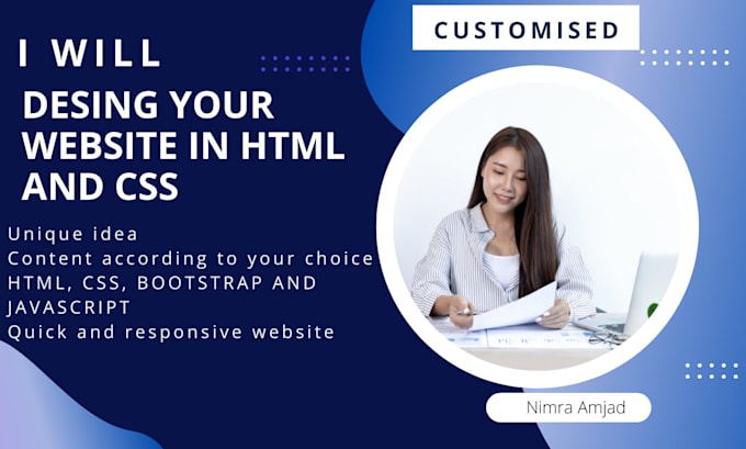 Develop your customised responsive website in html, css and javascript ...