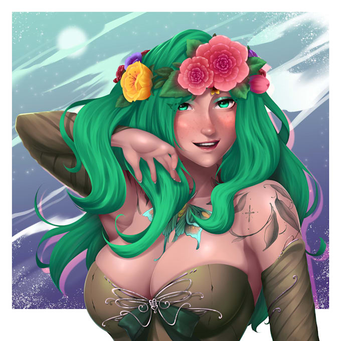 draw a character bust up portrait