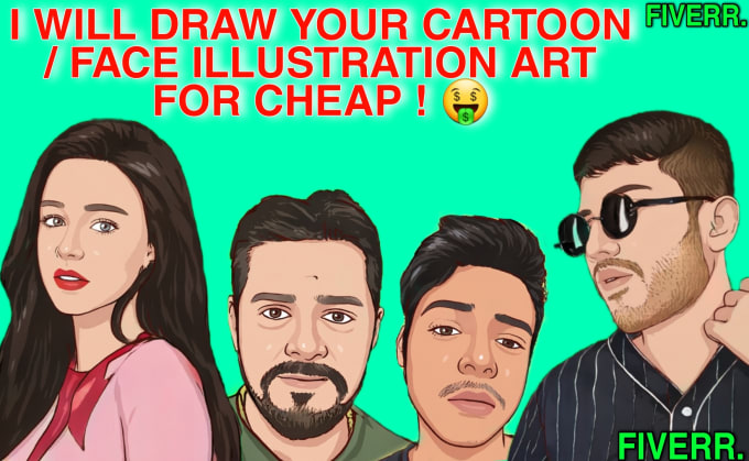 Illustrate your face into awesome cartoon by Sujalchaudhary | Fiverr