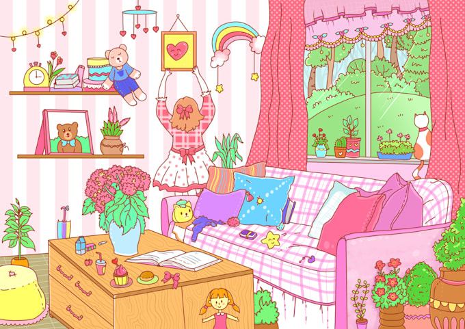 draw cute doodle background illustrations