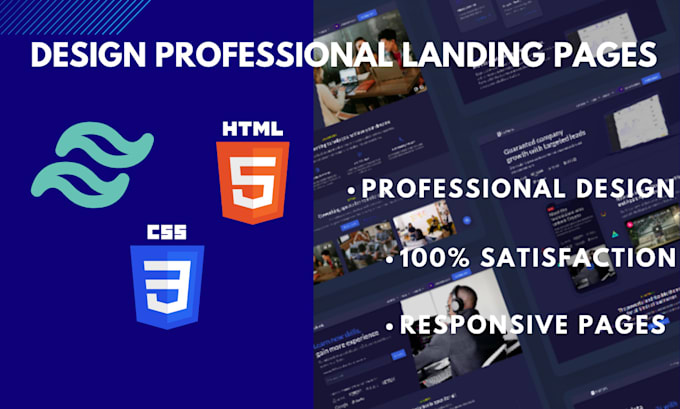 Design landing pages in tailwind css and html by Nextyfine | Fiverr
