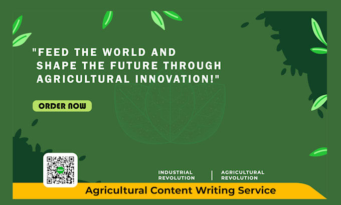 write articles on agricultural innovations