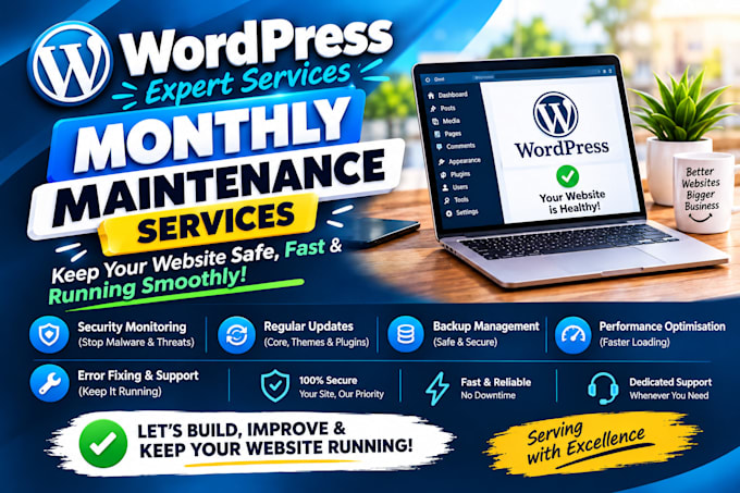 provide monthly wordpress maintenance and care