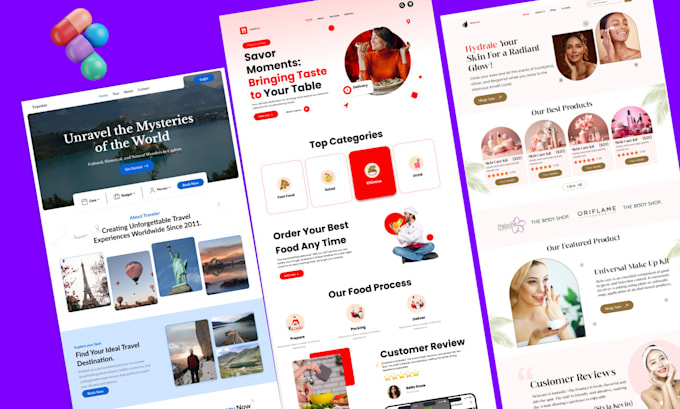 design website ui and high conversion landing page ui in figma
