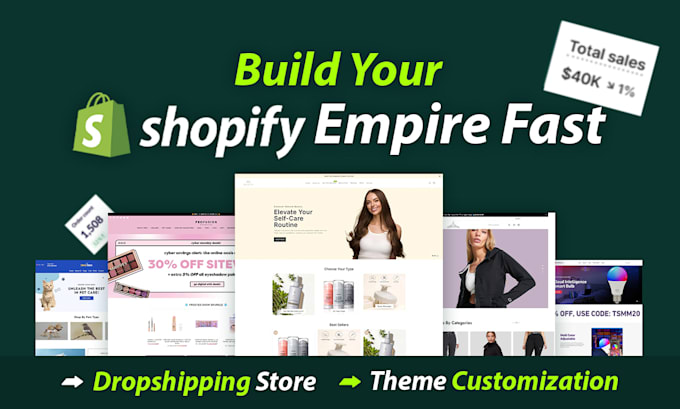 build shopify dropshipping store and theme customization