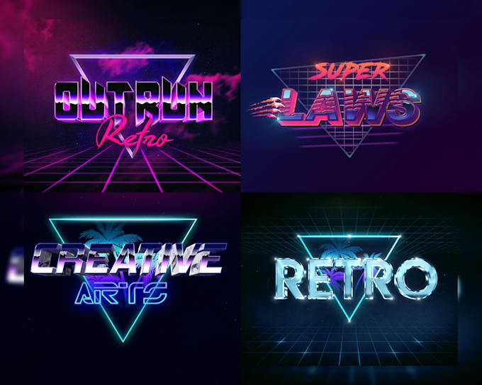 make digital 80s retro style text logo of synthwave effects