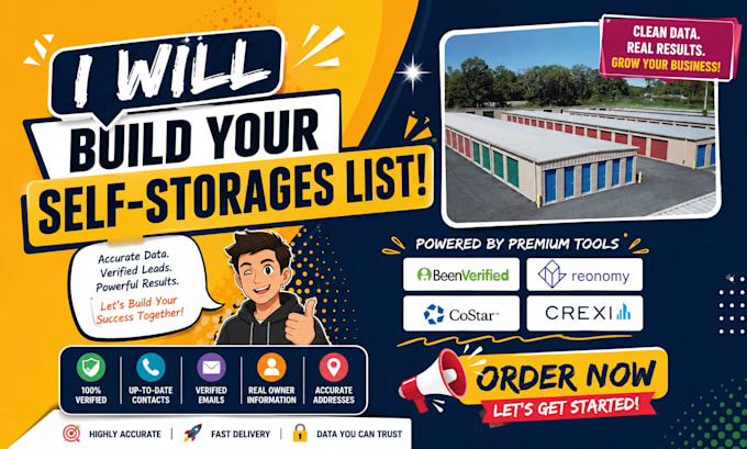 build list of self storages and mom and pop self storages