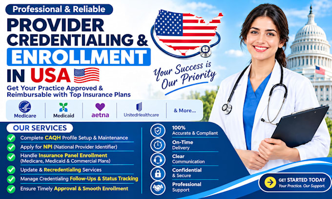 do provider credentialing and enrollment in USA