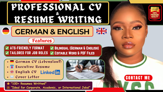 write update your german CV lebenslauf, executive resume, english CV, and cover