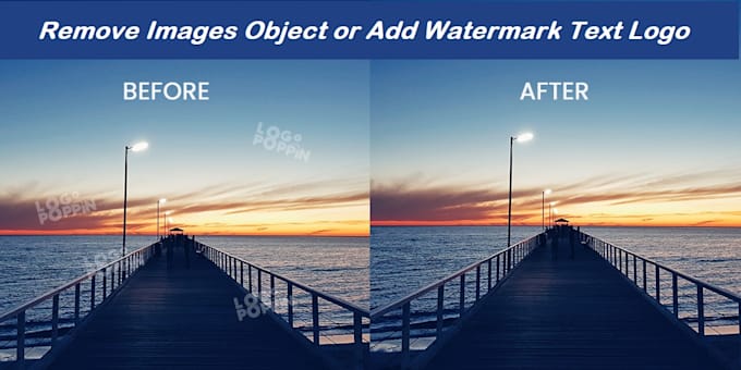 remove images objects professionally  and add watermark text logo
