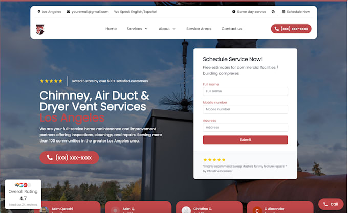 build a chimney sweep website, chimney landing page for you
