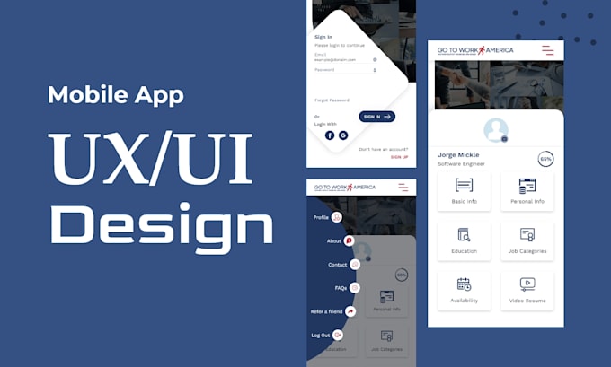 Do mobile app ui ux design and prototype by Designarthub | Fiverr