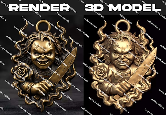 create a 3d potrait face for any jewelery design