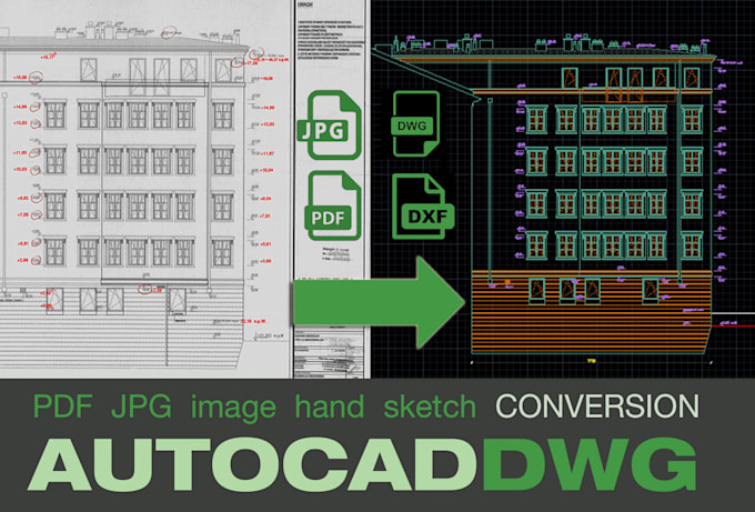 Convert your pdf, image or sketch drawing to autocad dwg dxf by Phifel ...