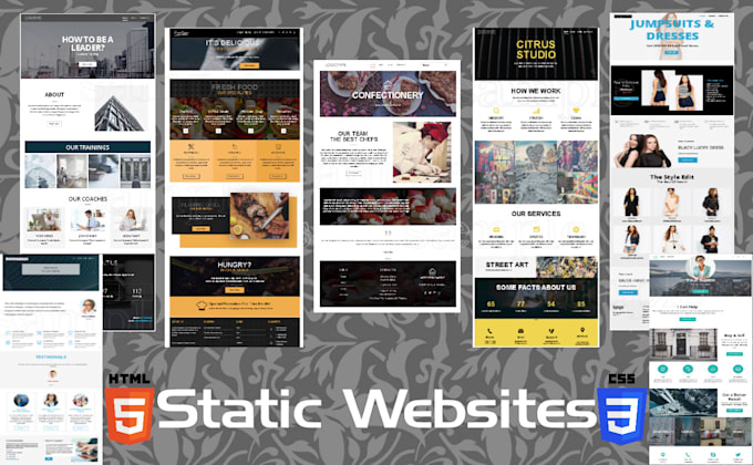 Create a static custom and responsive website with html and css by ...