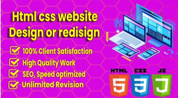 Create custom website html template using html css js by Malikraheel786 ...