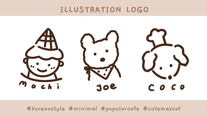 create a unique and modern logo in a korean handdrawn style