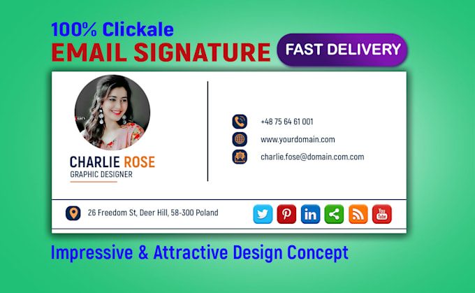 Professional html email signature design stand out with style by ...