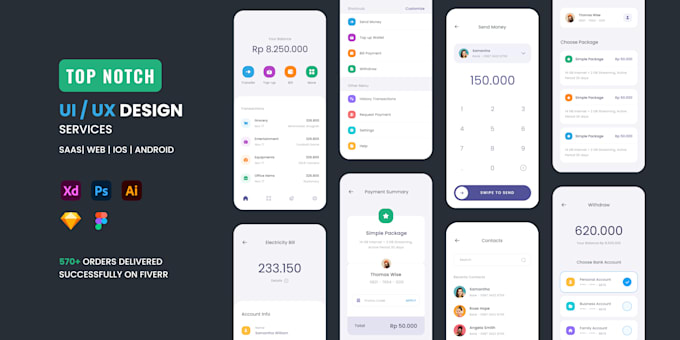 Ui ux design for your mobile app by Technox101 | Fiverr image.