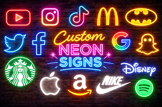 design custom neon sign and modern neon logo design