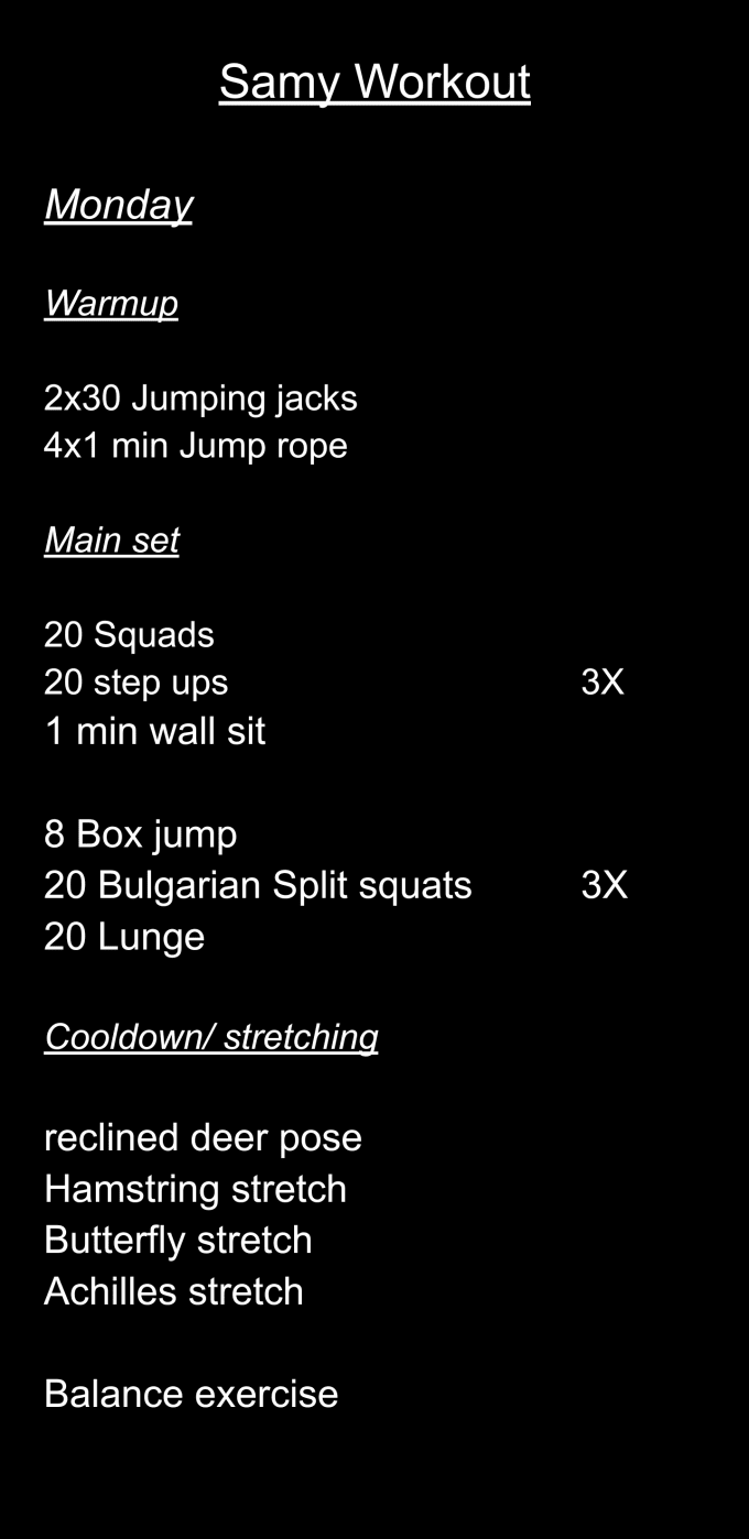 Calisthenics sales weekly split