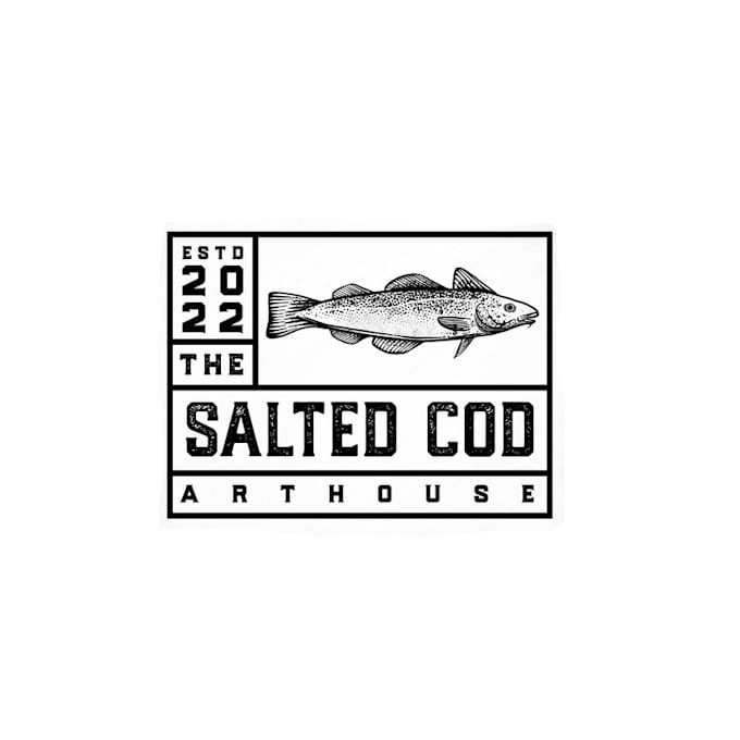 Design salted cod arthouse logo for a historic tavern turned arthouse