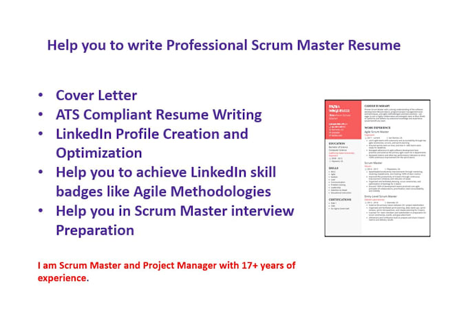 Write a scrum master resume and do a linkedin profile optimization or  creation by Knowledge_hut | Sns-Brigh10