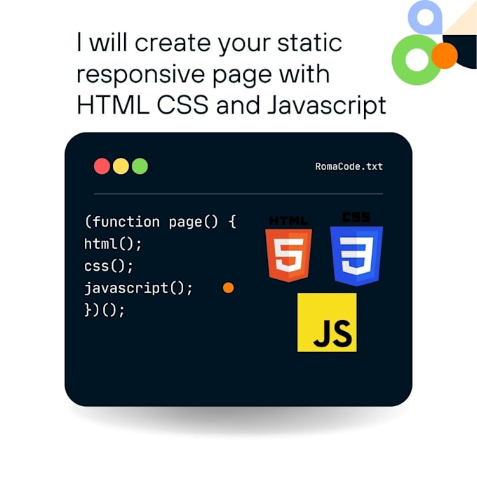 Create your static page with html css and javascript by Romariopv24 ...