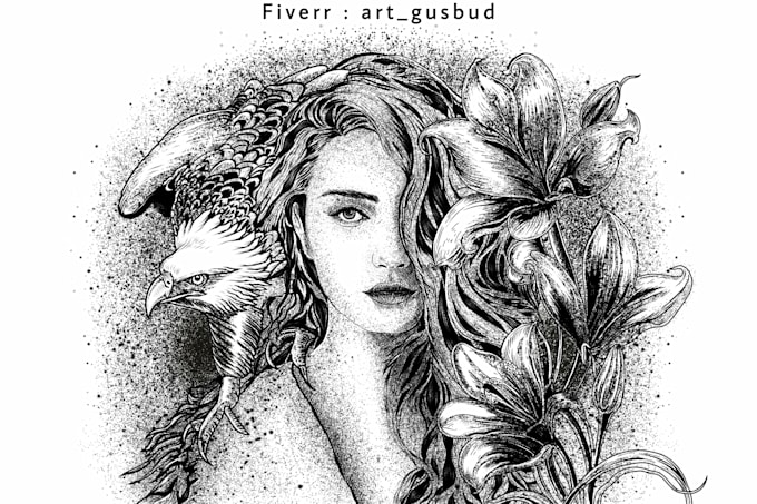 create super artistic hand drawn line art illustrations