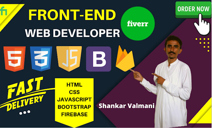 Be your front end web developer with html,css, bootstrap,js by ...