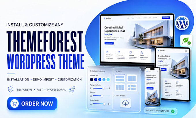 install and customize any themeforest wordpress theme