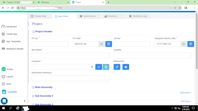 develop mobile app cross platform project tracking tool in clappia