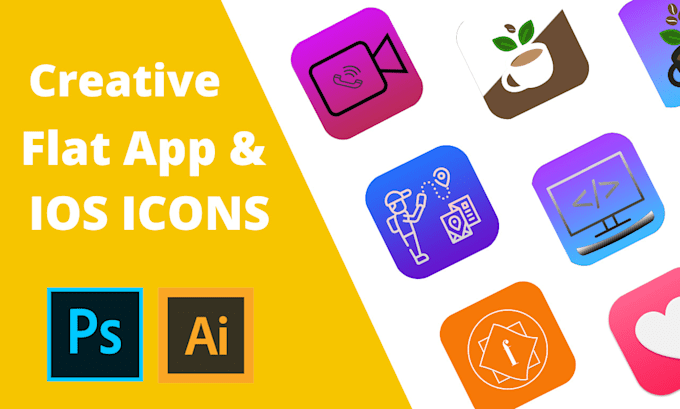design creative flat app and IOS icons
