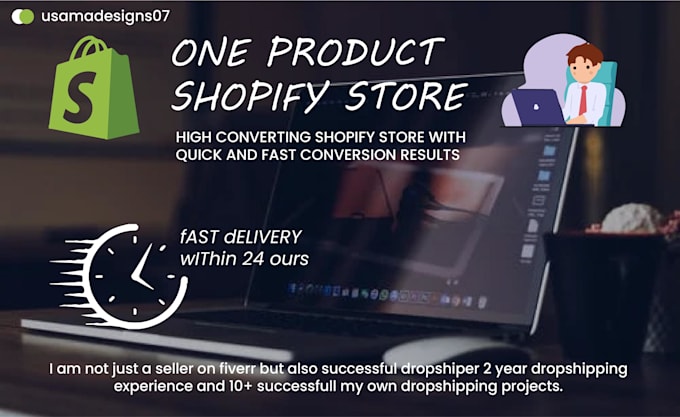 create one product shopify store, dropshipping store