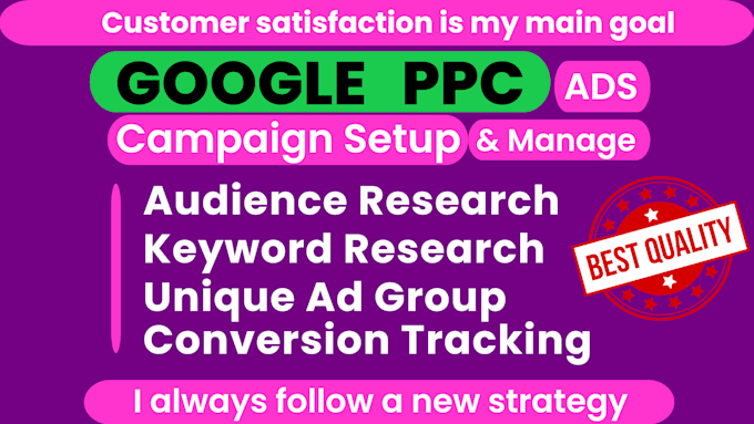 setup google ads adwords PPC campaigns for your targeted audience and locations