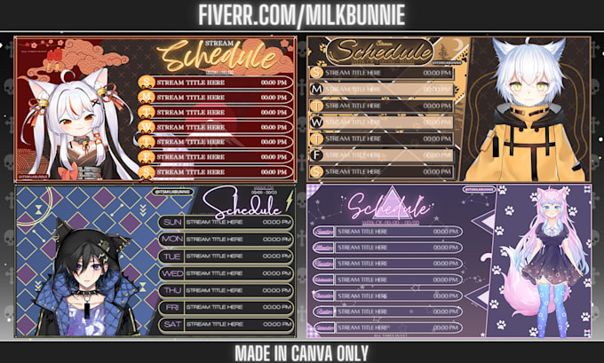 design an animated vtuber stream schedule