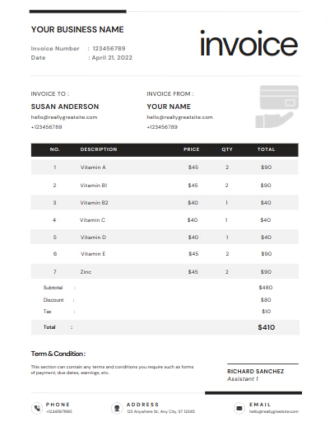 Create a distinctive invoice template for your business by ...