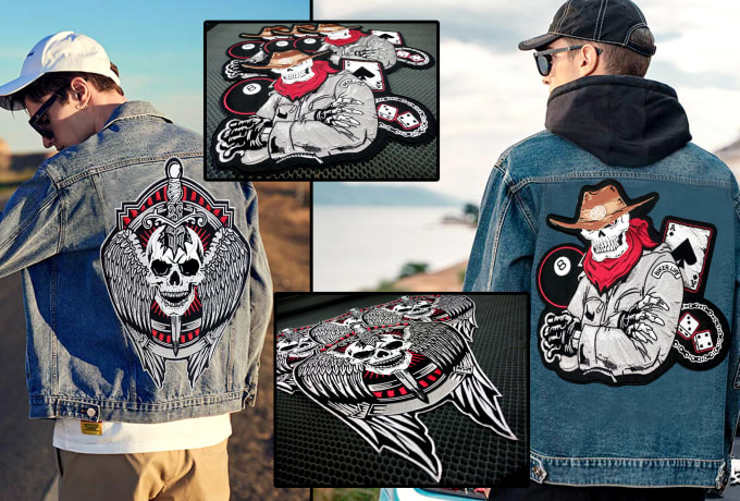 Large Biker Back Patch Embroidered Patches For Clothing Thermoadhesive  Patches Punk Patch Iron On Patches On Jacket Clothes