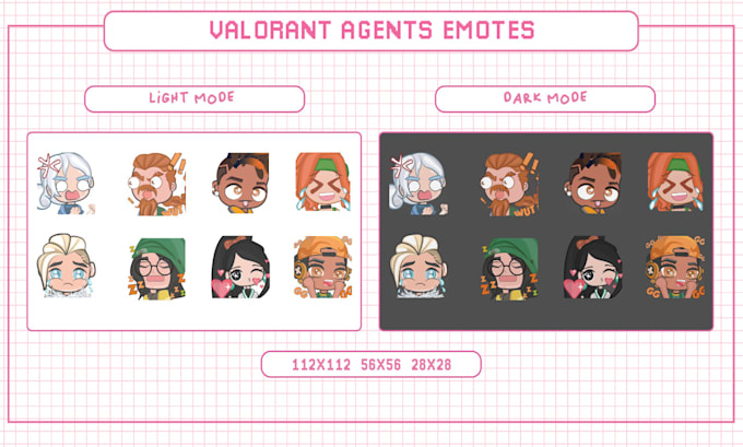 design cute chibi emotes or badges twitch  vtuber animation