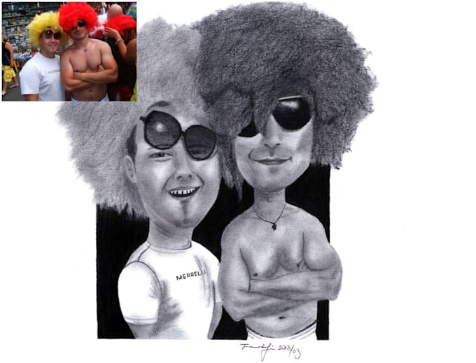draw realistic pencil caricature