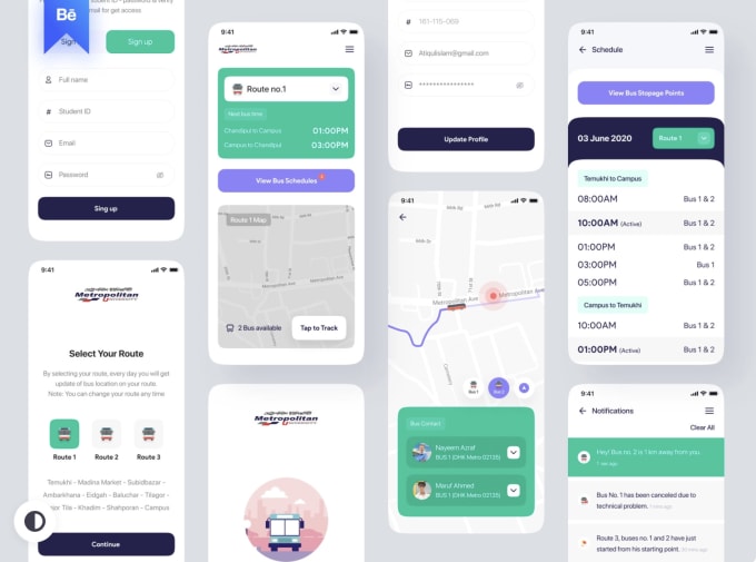 design and develop bus tracking app