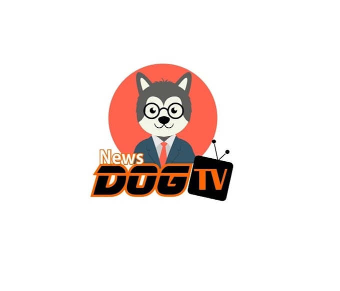 design modern world amazing dog TV news logo