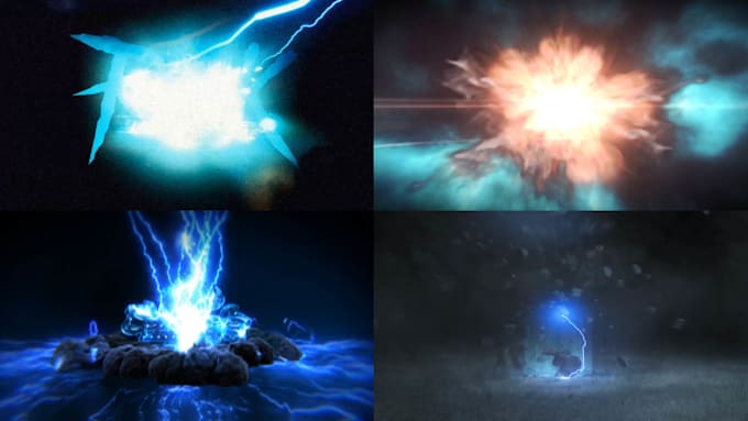 make dramatic thunderstorm lightning strike logo intro