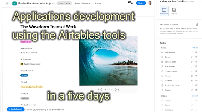 develop applications with no code tool airtables