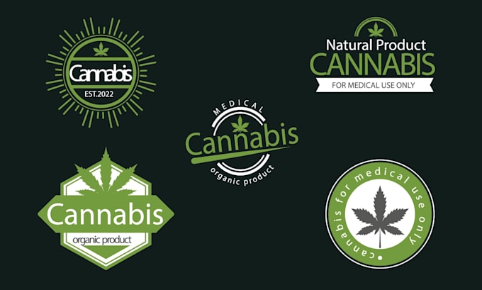 Medical marijuana cannabis hemp weed thc cbd cigar logo by