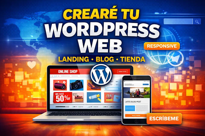 crearé tu web wordpress moderna y responsive