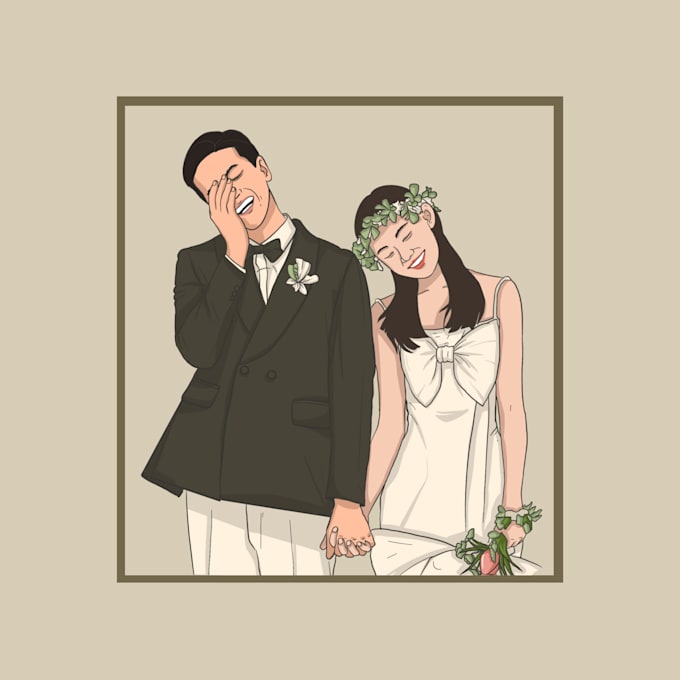 draw wedding illustration you want